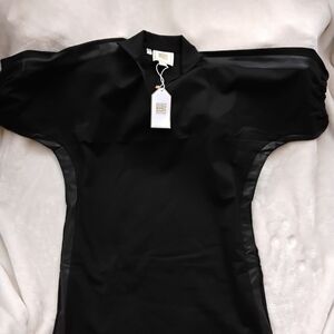 Emily McCarthy V-Neck Vegan Leather Dress